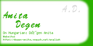 anita degen business card